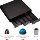 Amazon Basics K-Cup Compatible Coffee Pod Storage Drawer, 3 Easy-Open Drawers, 36 Pod Capacity, Black