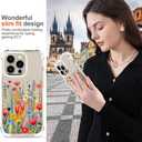 Hungo Compatible for iPhone 15 Pro Max Case for Women Clear Design Cute,Girly Girls Promax Colorful Bright Flowers Florals Field Seamless Summer Meadow Botanical