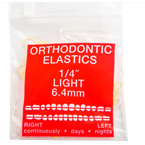 JMU 300 Pack Clear Orthodontic Elastics 1/4 Light, Orthodontic Rubber Bands Latex Free Intraoral Elastic Bands Dental Rubber Bands Made in USA