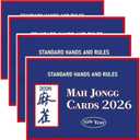Mah Jong Cards 2026 Official Revision - Large Print, 4-Pack