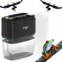 Reptile Mister Fogger, 800ml Portable Terrarium Misting System with 2 Nozzles for Reptile Tanks & Amphibian Enclosures - Black