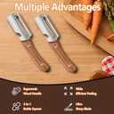 Zero Snag Wooden Peeler, Multifunctional Vegetable Peeler for Kitchen, Premium Vegetable Peeler with Wooden Handle and Bottle Opener, Peeler for Fruit Apple Potato Pumpkin Papaya Zucchini 2pc
