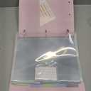 Leather 3 Ring Binder, 2 Inch Binders with Clipboards, 5-Tabs Pockets Dividers, 18 Divider Stikers, Plastic Folder, Pen Holder, Three Ring Binder with Pen Holder(Pink, Letter Size)