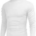 Hrbtens Men Casual Turtleneck Slim Fit Basic Tops Lightweight Thin Pullover Sweater Long Sleeve Underwear Male Blouse T-Shirt Size M