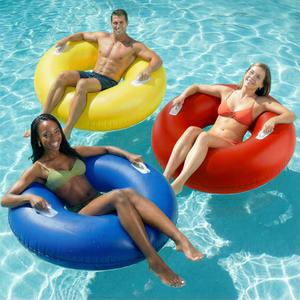 Funscape Large Inflatable Pool Float Rings for Adults Kid, 3 Pack 44" Swim Floaties Tube W/Handles, Summer Tanning Water Floating Lounge, Outdoor Beach Lake River Swimming Toy Pool Party Family Set 1