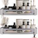 NearMoon Bathroom Shower Caddy 2 Pack, No Drill 304 Stainless Steel Shower Organizer with 2 Hooks (Shower Shelf, Chrome)