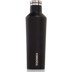 Corkcicle Canteen - Water Bottle and Thermos - Keeps Beverages Cold for Over 25, Hot for Over 12 Hours - Triple Insulated with Shatterproof Stainless Steel Construction - Matte Black - 16 oz.