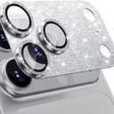 WSKEN for iPhone 17 Pro Max Camera Lens Protector, [Military Grade Shatterproof] [Strong Adhesion] Metal Aluminum Alloy Tempered Glass Camera Screen Protector, Glitter