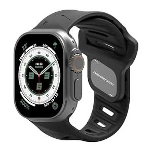 Aulumu A02 Sports Watch Band | Fluoroelastomer | for Apple Watch 42/44/45/46/49 mm | Fashions Waterproof Strap - Black