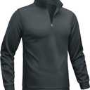TACVASEN Men's Quarter Zip Pullover Sweatshirts Lightweight Fleece Lined Thermal Sweatshirts 1/4 Zip Golf Sweaters L