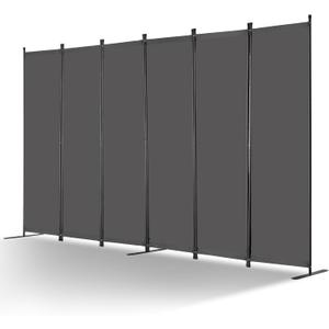 VEVOR Room Divider, 6 Panel Room Divider, Folding Privacy Screen and Portable Partition Divider for Room Separation, Freestanding Room Partitions for Office, Bedroom, Study, Grey