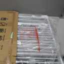 Cumbor 34" Extra Tall Baby Gate for Stairs, Wall-Mounted (Drill Required), Expandable 31.6-48" No Bottom Bar Dog Gate Indoor for Larger Pets, Large Walk Thru Door for Easy Access (White)