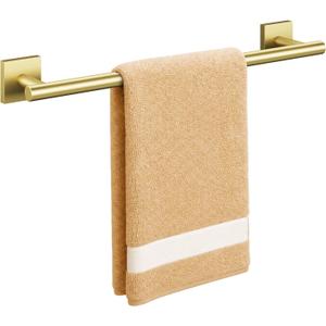 USHOWER Brushed Gold Towel Bar, 18 Inch Towel Racks for Bathroom Wall Mounted, 304 Stainless Steel Towel Holder with Square Base, Modern Home Decor (Total Length 20 Inch)