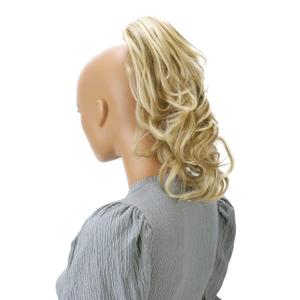 CAISHA 14" Wavy Clip On Ponytail With Butterfly Clip Hairpiece Heat-resistant Synthetic Fibres Blonde Mix H87