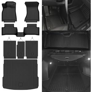 Custom Fit Floor Mats for Audi Q5/SQ5 2018-2024(Not for PHEV), All Weather TPE Floor Liners with Trunk Mat & Backrest Protectors, Odorless Full Set Interior Accessories