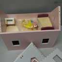 WoodTrove Dollhouse, Wooden Dollhouse for Kids, Foldable Wooden Doll House Dolls and Wooden Furniture, Gift for Boys Girls Kids Ages 3+
