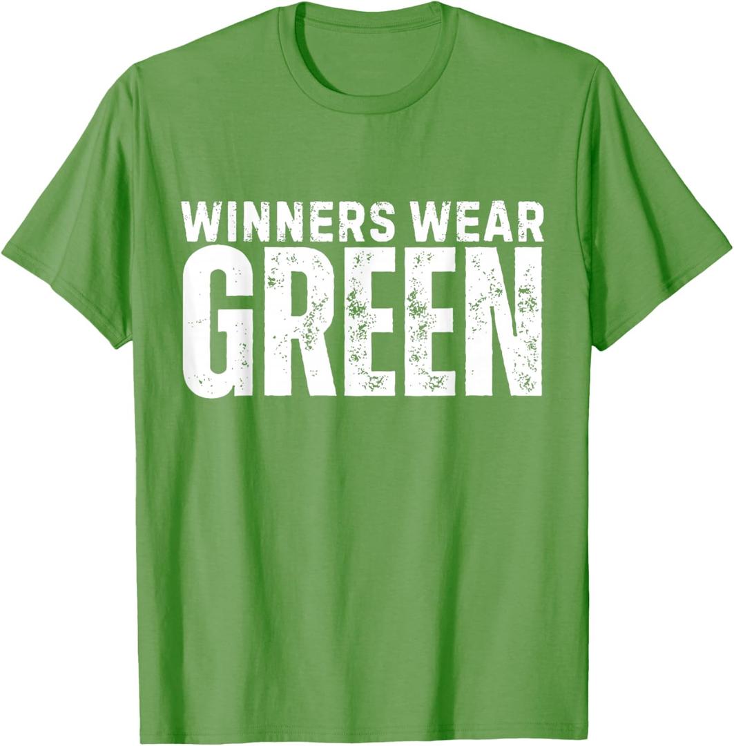 Winners Wear Green Spirit Wear Team Game Color War Camp Game T-Shirt