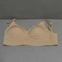 DEANGELMON Seamless Low Back Bra Wireless Backless Bra Womens Thin Straps Halter Bra Low Cut V Neck Multiway Convertible Bras (L)