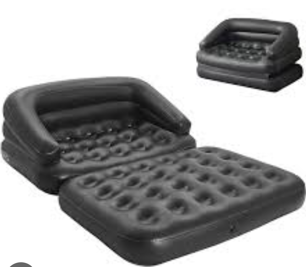 DIMAR GARDEN Inflatable Couch Flocked Blow Up Couch Mattress,Outdoor Air Sofa Bed for Camping,Full Size