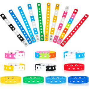 Aoriher 20 Pcs Silicone Charm Bracelets for Kids Operation Christmas Gifts for Child Bulk 7 Inch Rubber Wristband Adjustable Bracelet with Holes for Boy Girl (Rainbow) Aoriher 20 Pcs Silicone Charm Bracelets for Kids Operation Christmas Gifts for Child Bulk 7 Inch Rubber Wristband Adjustable Bracelet with Holes for Boy Girl (Rainbow)