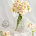 Ling's moment Ranunculus Artificial Flower, Faux Silk Mini Ranunculus Flowers for DIY Bouquet, Bulk Fake Wedding Filler Flowers for Centerpieces Arrangements Bridal Shower Decorations, Pink Shade