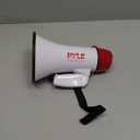 Pyle 20W Megaphone Bullhorn - 5.4'' x 8.6'' Portable Megaphone, Projection Range 1000 Sq. Yards, Voice Talking & Siren Alert, Shoulder Strap, Battery Operated (White)