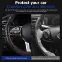 BELOMI Car Steering Wheel Cover, Breathable Leather Vehicle Steer Wheel Protective Guard with 3D Honeycomb Hole, Anti-Slip Steer Wheel Protector, Universal Automotive Accessories (Red) (Black/Red-2)