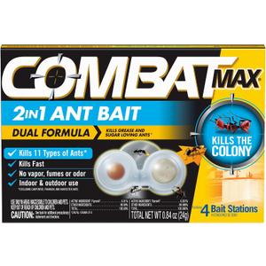 2 x Combat Max 2 in 1 Ant Bait Station, 4 Count