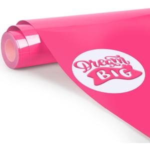 TransWonder Hot Pink Puff Vinyl Heat Transfer 12x20' - 3D Puff Heat Transfer Vinyl HTV Iron on Vinyl for T Shirts Compatible with Cricut Air or Maker