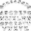 FillTouch 35 Pcs 3 Inch Large Alphabet & Number Letter Cookie Cutters Stainless Steel Cookie Fondant Cutter Set Metal Biscuit Dough Mold Baking Tool for Cake Holiday Birthday Home Party Supplies