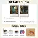 William Morris Canvas Wall Art Set of 2, Vintage Moon & Stars Posters Prints Painting Art, Framed Botanical Art Wall Decor for Bedroom Kitchen Living Room Office 12x16 Inch