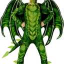Morph Green Dragon Costume for Kids, Dragon Wing Costume for Boys, Halloween Dress-Up, Fun Outfit (Large)