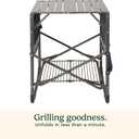Cuisinart Take Along Grill Stand, Lightweight Portable Folding Table with Side Tables, Cup Holders, Tool Hooks and Storage Shelf, Collapsible Table, No Assembly Required for BBQs and Camping