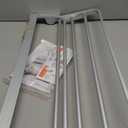 Towel Rack Wall Mount for Bathroom with Towel Bar and Hooks 23.6 in Foldable Towel Shelf Lavatory Towel Organizer Matte Silver