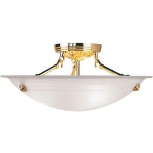 Livex Lighting 4273-02 Flush Mount, Polished Brass, 16"L x 16"W x 8"H