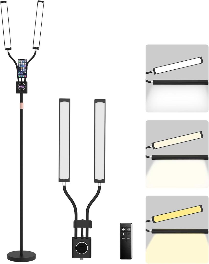 Lash Light Adjustable Height Dual Arms 30W LED Esthetician Flat Base Lamp