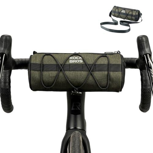 ROCKBROS Bike Handlebar Bag Small Bicycle Handle Bar Bag Handy Front Bike Bags Handlebar Storage Pouch Pack with Shoulder Strap Little Mountain Road Bike Barrel Bag