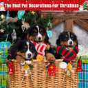 2 x JaGely 2 Pieces Christmas Dog Knitted Scarf Holiday Cute Scarf for Small Medium Cat Xmas Winter Dog Bandanas Decor for Pet(Red and White, Red and Green,Striped)