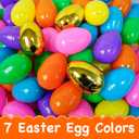 200 PCS 3" Large Fillable Plastic Easter Eggs with 6 Golden Eggs, Empty Bright Colorful Eggs for Kids Easter Hunt Classroom Prizes Basket Stuffers Easter Party Favors