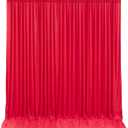 Red Backdrop Curtains 4 Panels-Wrinkle-Free Polyester Photography Drapes Party Photo Backgrounds for Wedding Christmas Photo Backdrops- 16 X10FT (Red)