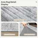 Soalmost Washable Runner Rug, 2'6" x 8' Non-Slip Kitchen Vintage Foldable Hallway Runners for Entryway, Laundry, Bedroom, Grey