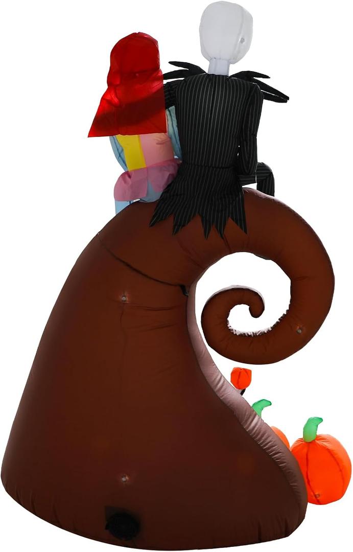 6Ft Halloween Inflatables Outdoor Decorations,Hill Skeleton Couple with Pumpkin,Built-in LED Lights,Halloween Blow Up Yard Decorations for Garden Lawn Outdoor Indoor Party Decor