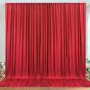 10ft x 10ft Wrinkle Free Red Backdrop Curtains for Parties, Polyester Photo Backdrop Drapes 2 Panels 5x10ft for Weddings Birthday Party Christmas Photography Background