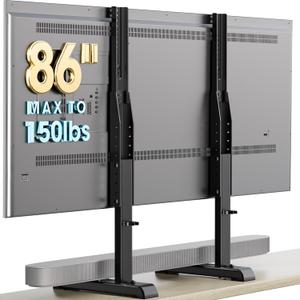 AX WABER Table Top TV Stand with Height Adjustable TV Legs Replacement for Most 37-86 Inch Flat Curved TVs,Steel TV Base Feet Holds up to 150 lbs with Cable Management, Max VESA 800x600mm Black