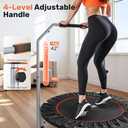 BCAN 40" Foldable Mini Trampoline Max Load 440lbs, Fitness Rebounder with Adjustable Foam Handle, Exercise Trampoline for Adults Indoor/Garden Workout (40-inch, 40-Black)