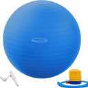 Fitvids Anti-Burst and Slip Resistant Exercise Ball Yoga Ball Fitness Ball Birthing Ball with Quick Pump, 2, 000-Pound Capacity, Blue, 22-inch, M