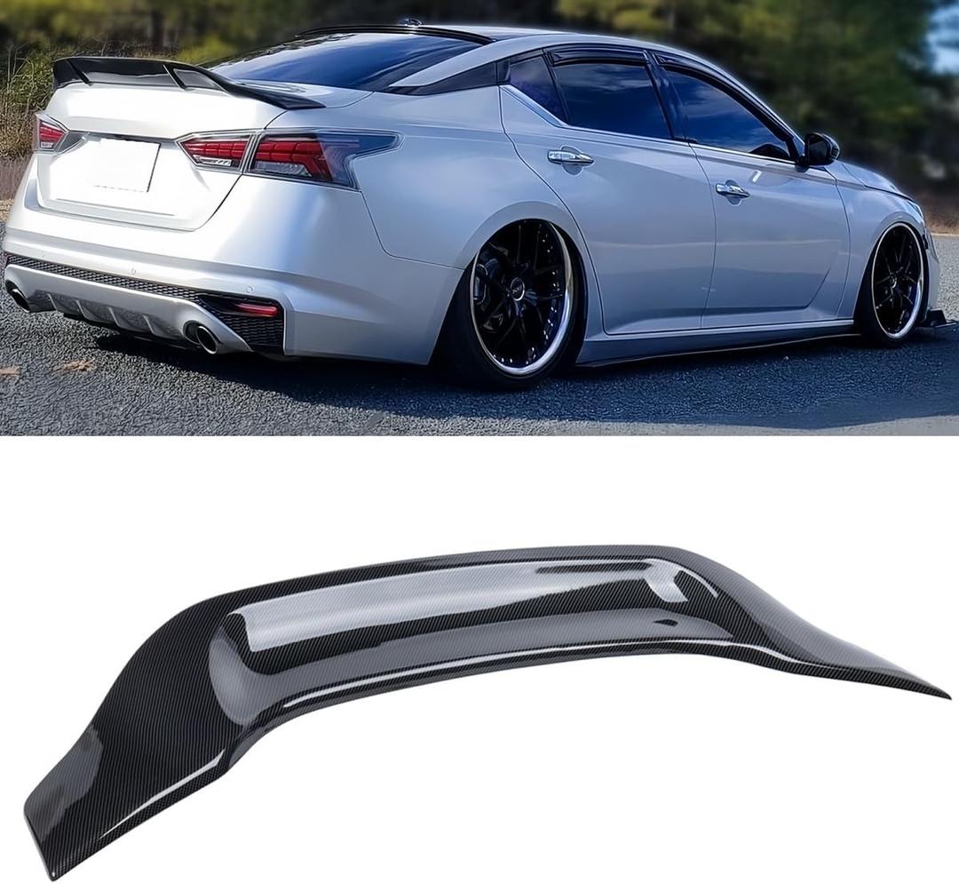 Rear Spoiler Fits 2019-2026 Nissan Altima S SV SR SL, Carbon Fiber Look
Trunk Exterior Duckbill Tail Deck Lid Wing Lip Splitter for 2019 2020 2021 2022 2023 2024 2025 2026 Sedan