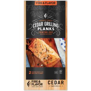 Fire & Flavor Cedar Planks, Great for Cedar Planked Salmon, Sustainably Sourced & Certified, 2-Pack, 11 inch