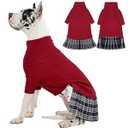 IECOii Girl Dog Sweater Dress, Great Dane Sweaters for Girl Dogs, Red,5XL, Extra Large Dog Sweater for Female Dogs Pet Winter Dress for Giant Breeds  Xmas Turtleneck Knitwear for Cold Weather, 5XL