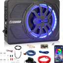 10" 800W Under Seat Car Subwoofer, Blue-Tooth Subwoofers for Cars with Multicolored LED Ambient Light, Portable Audio Save Cars Interior Space and Easy to Install On Your Every Car Or Truck.